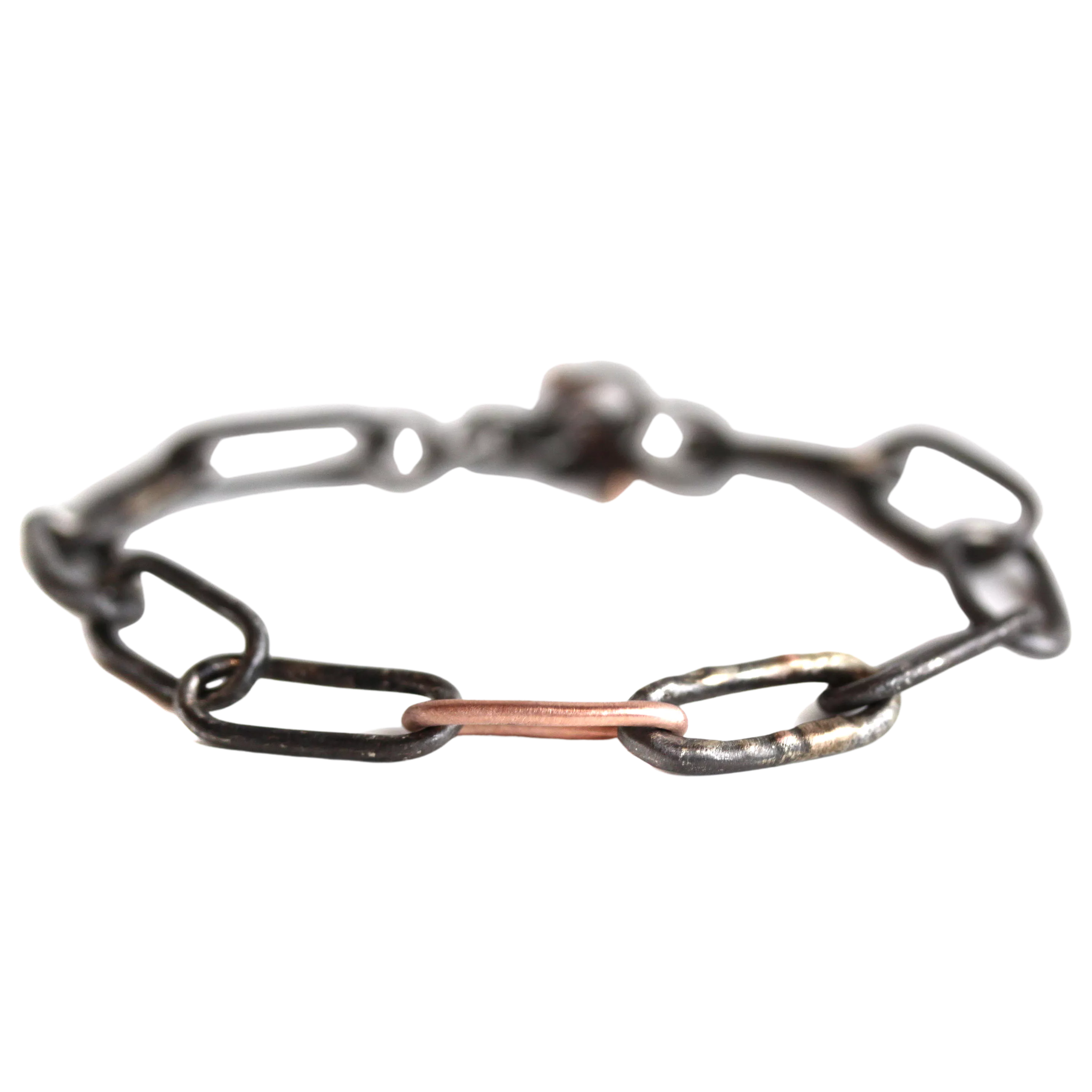 Chunky Rose Gold & Rhodium Link Bracelet