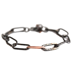 Chunky Rose Gold & Rhodium Link Bracelet