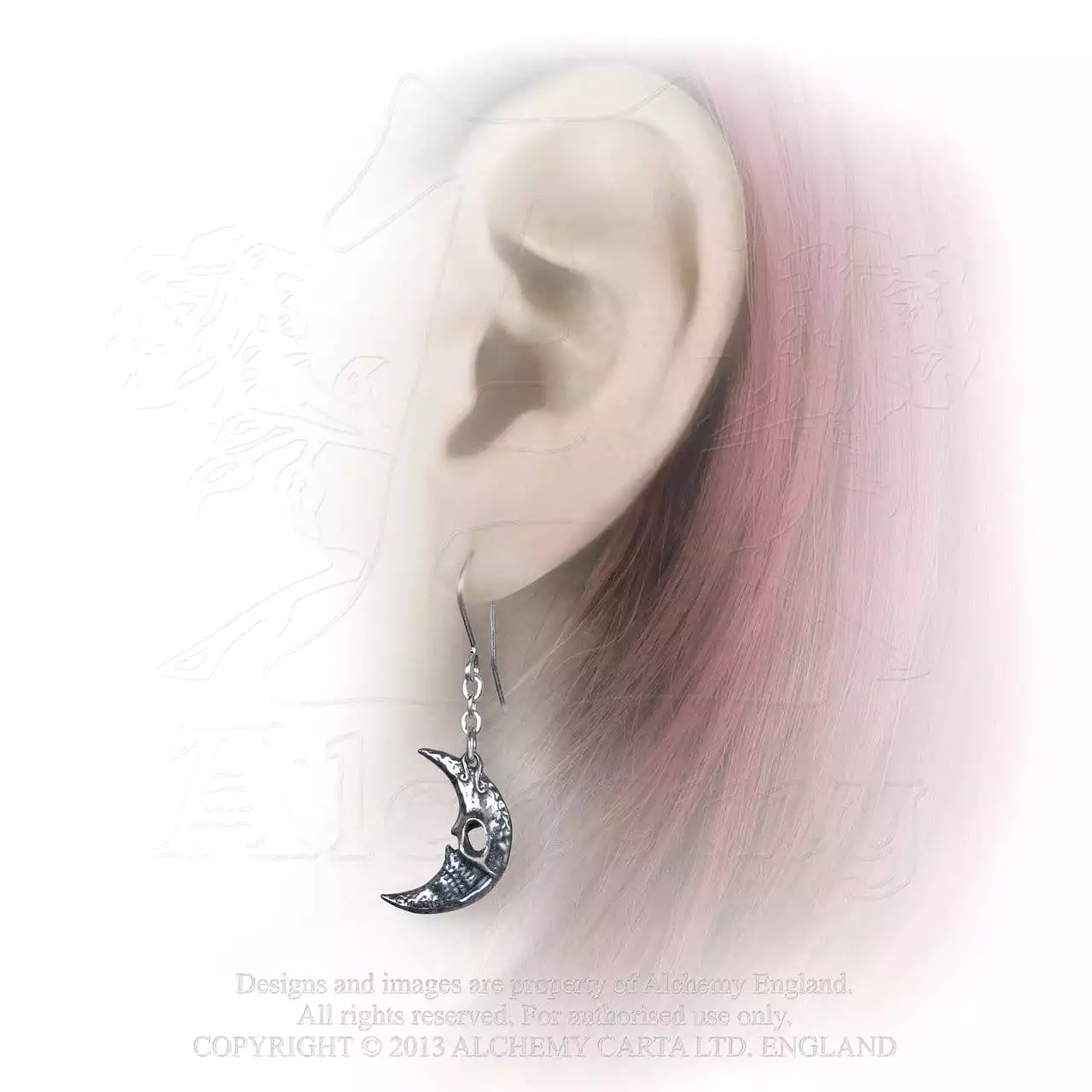 Crescens Tragicom Moon Earrings