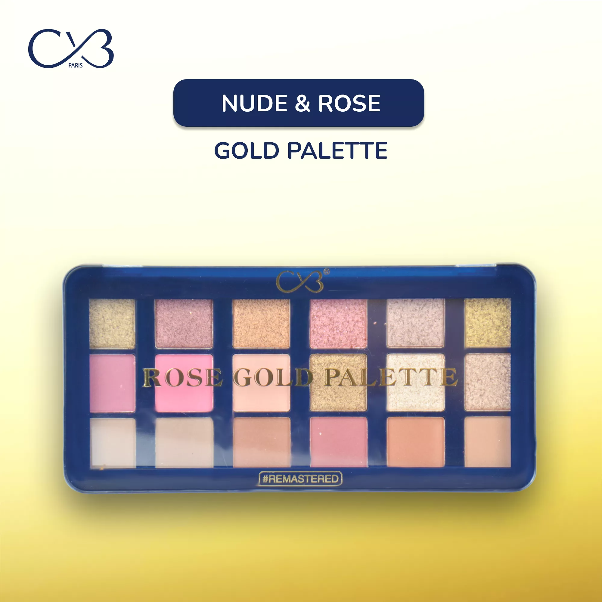 CVB Paris Nude/Rose Gold 18 Colors Eyeshadow Palette