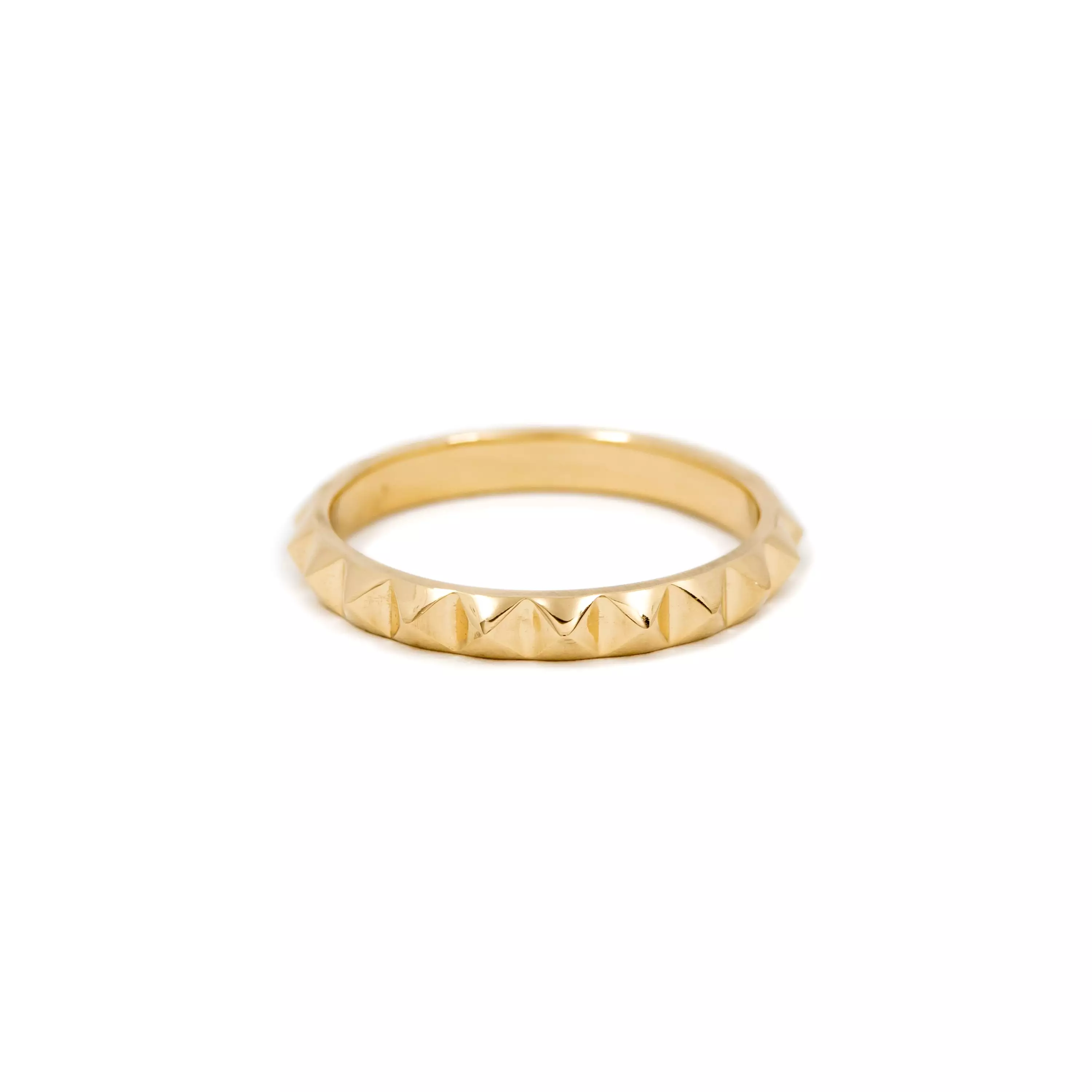 Debbie Ring - Pyramid Spike Ring in 14k Yellow Gold