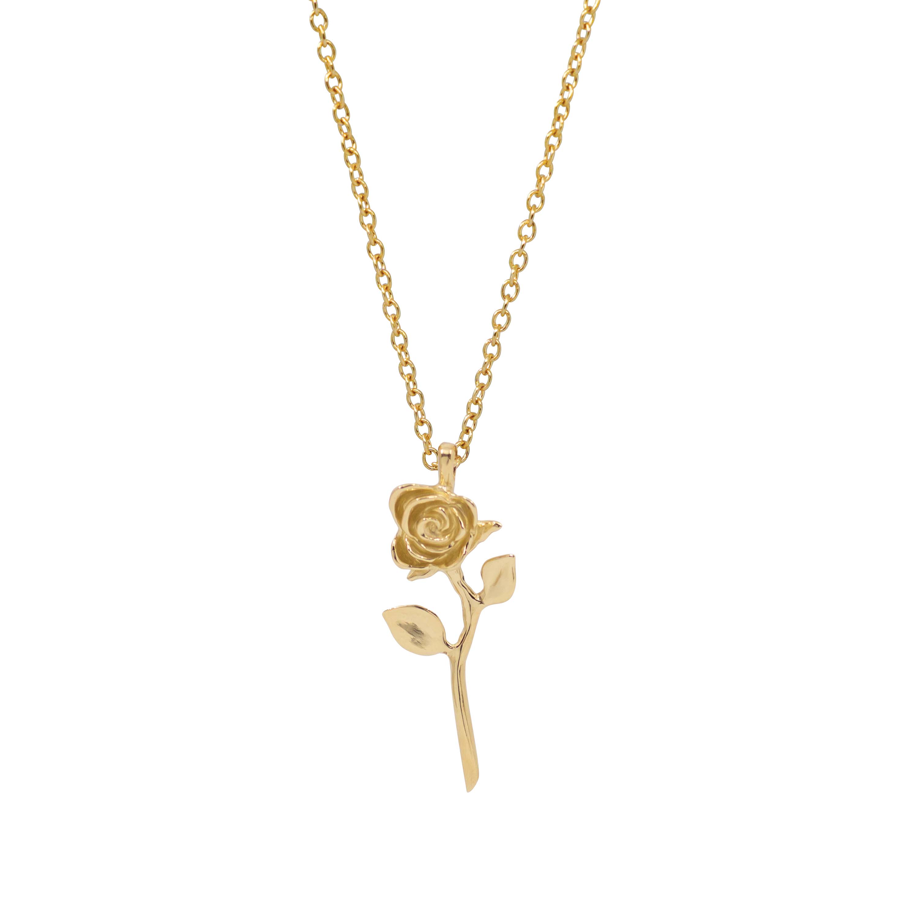 Devotion - Rose Necklace in 14k Yellow Gold