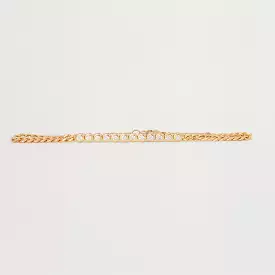 Diamond Bezel Tennis Segment Curb Chain Bracelet