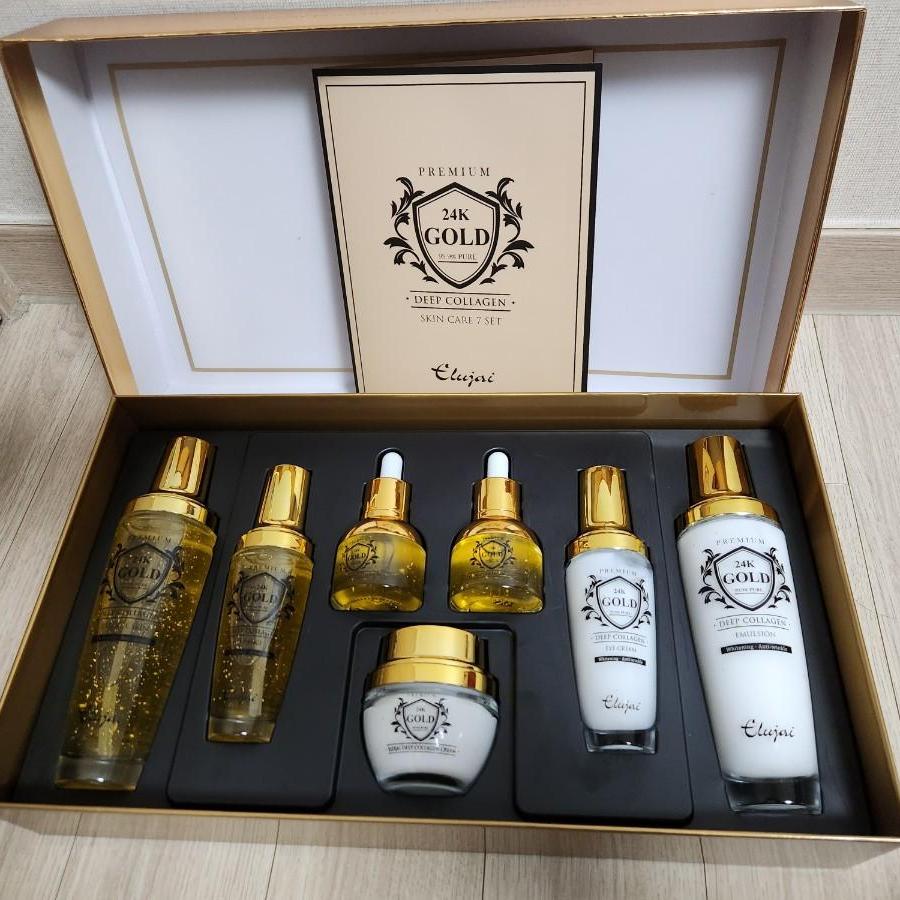 Elujai 24K Gold Deep Collagen Skin Care 7p Sets Gifts Whitening Anti-Wrinkle