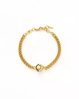 ENAMEL & STONE BYLINE HEX CHARM BRACELET / GOLD