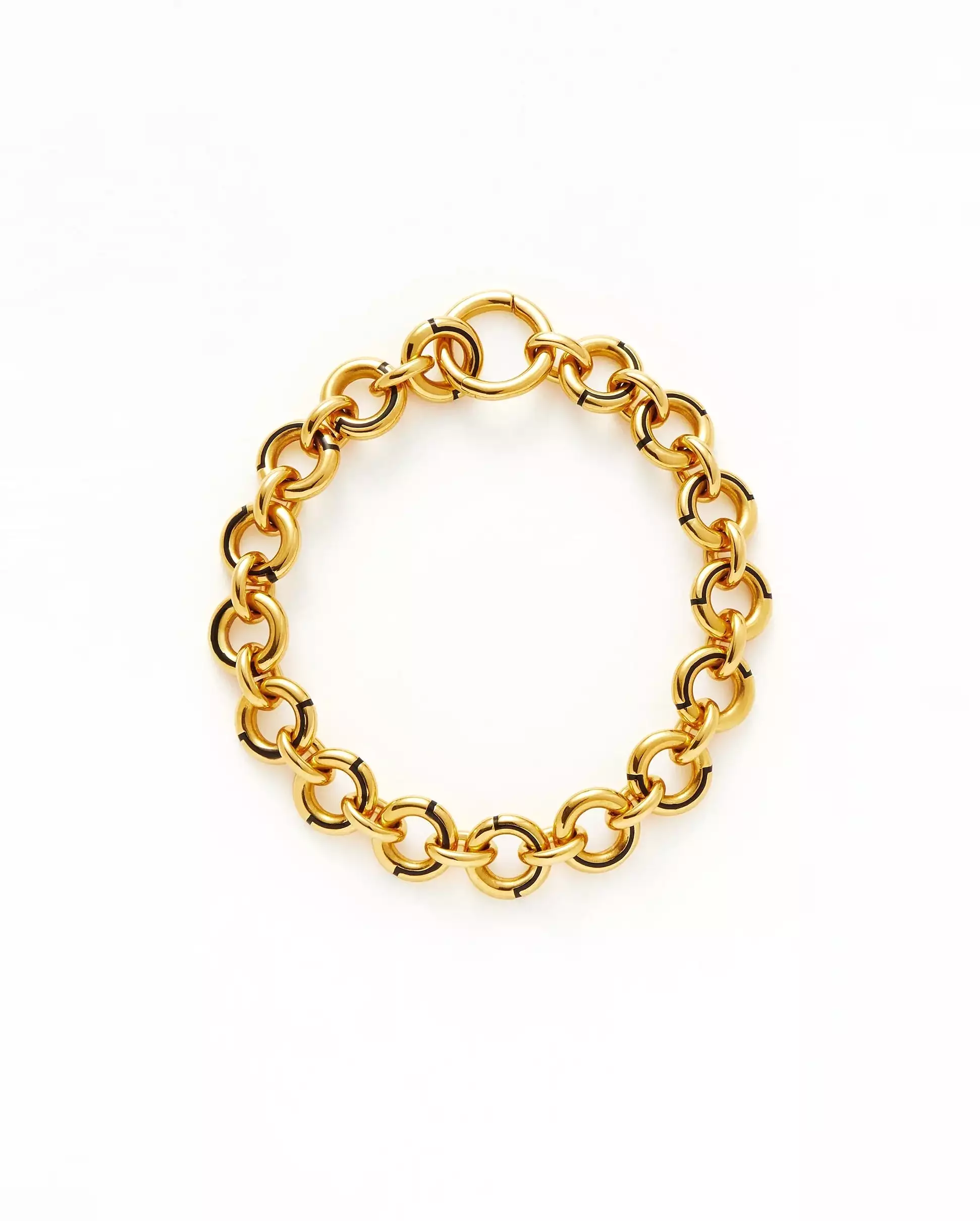 ENAMEL BYLINE LINK CHUNKY CHAIN BRACELET / GOLD