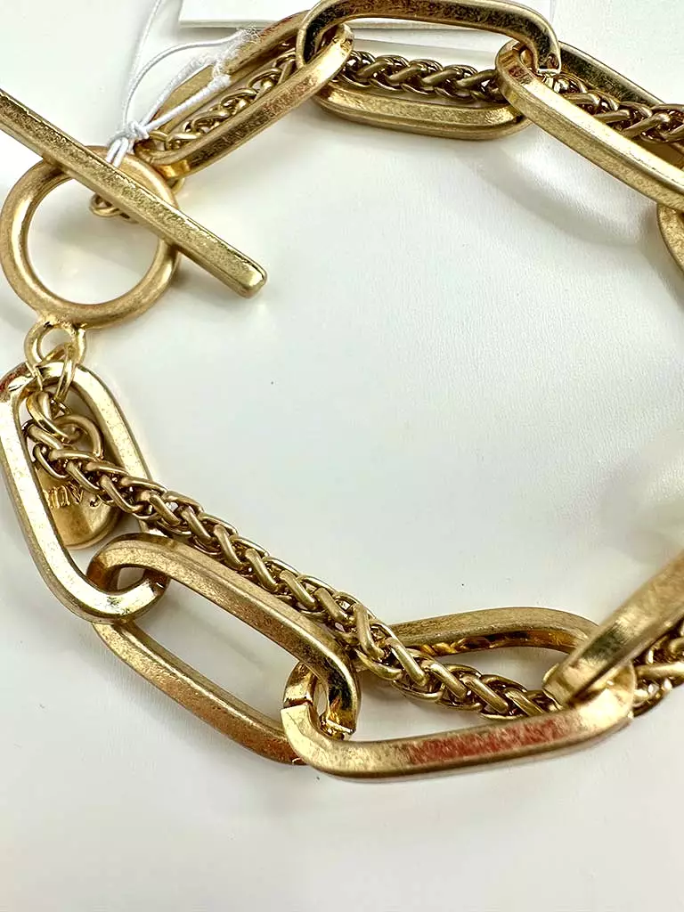 Envy Double Chain Link Bracelet - Antique Gold