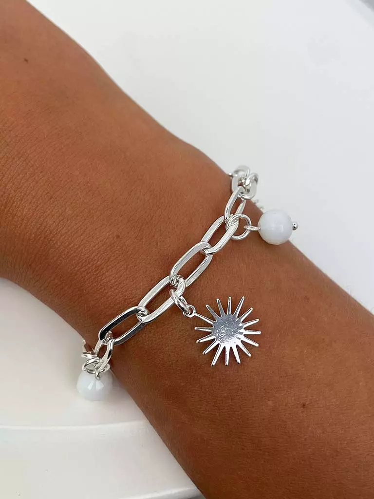 Envy Sun Charm Bracelet - Silver