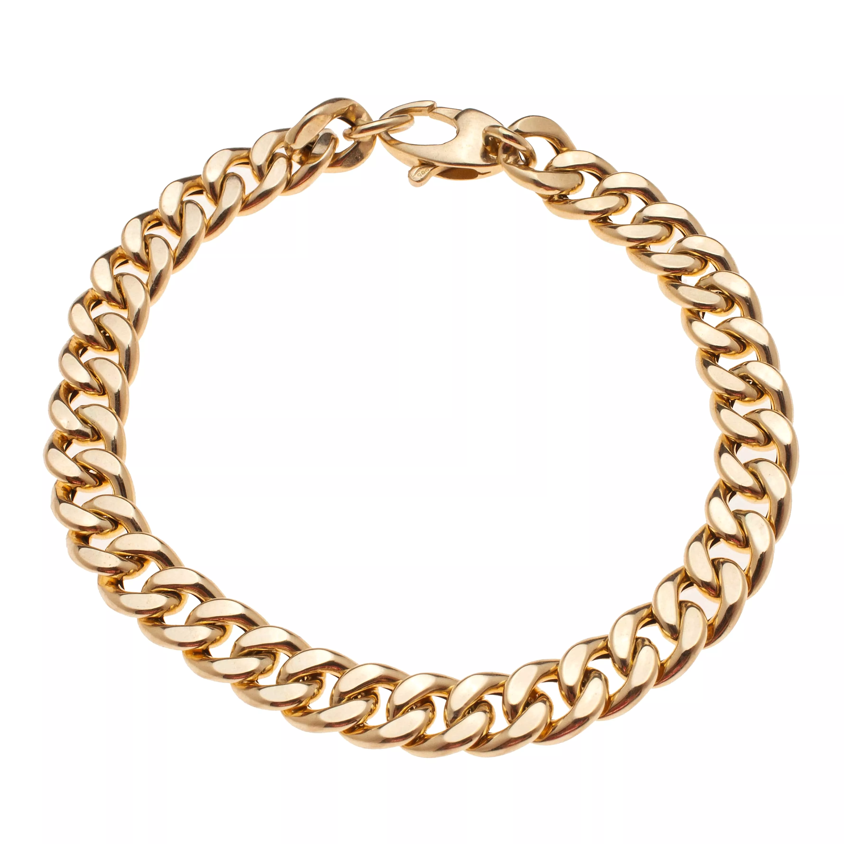 Flat Cuban Link 14K Gold Bracelet 6.5mm