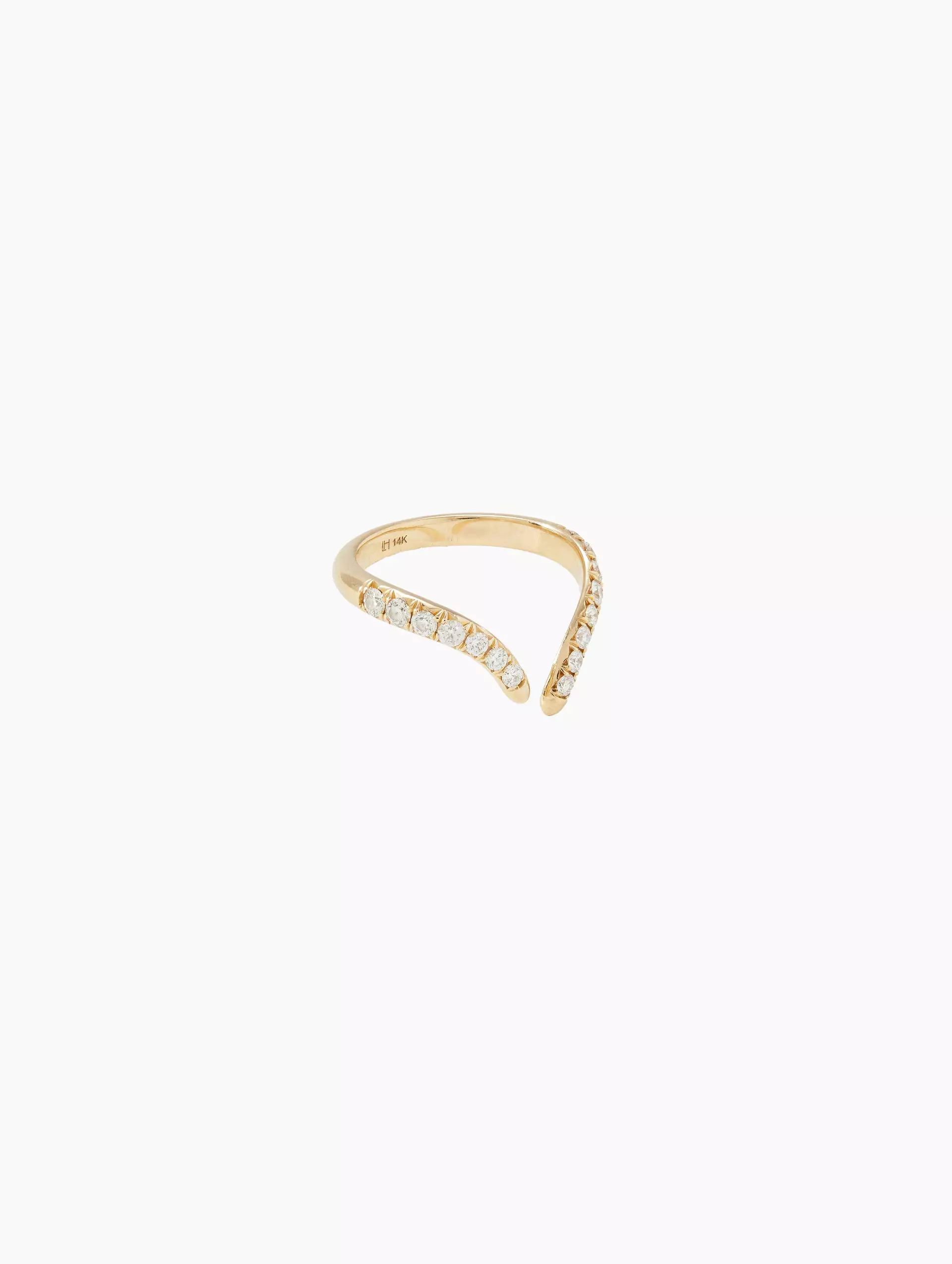 French Pave Diamond Tusk Ring