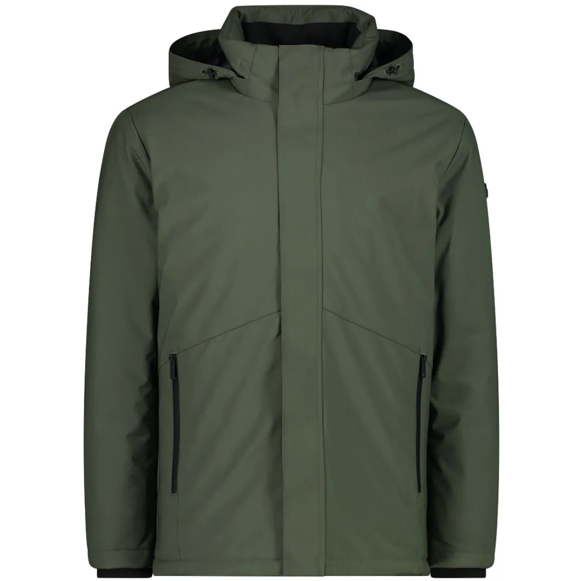 GIACCA IMBOTTITA IMPERMEABILE IN SOFTSHELL Uomo Oil Green