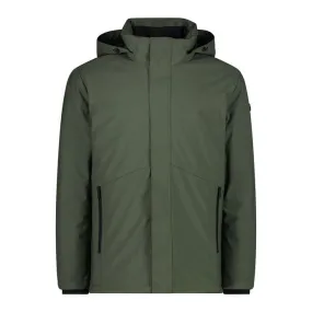 GIACCA IMBOTTITA IMPERMEABILE IN SOFTSHELL Uomo Oil Green