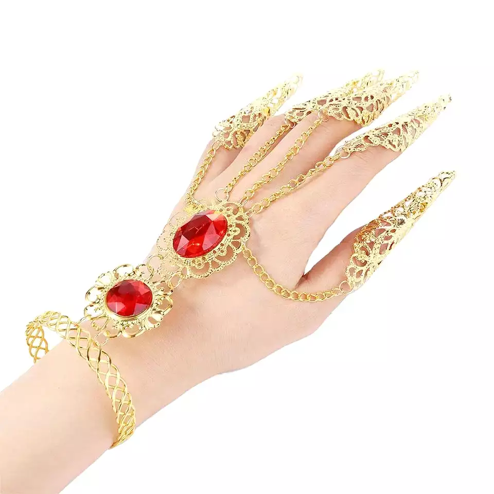 Girls Bracelet High Shine Finger Bracelet 5 Long Finger Nails Indian Thai One-piece Finger Bracelet