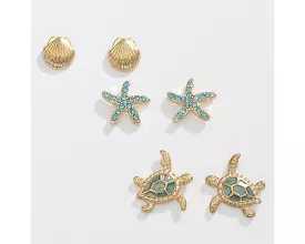 Gold & Blue Sealife Trio