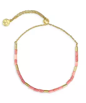 Gorjana Tatum Power Gemstone Bracelet - Rhodochrosite/Gold