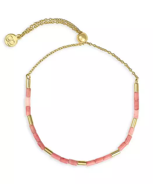 Gorjana Tatum Power Gemstone Bracelet - Rhodochrosite/Gold