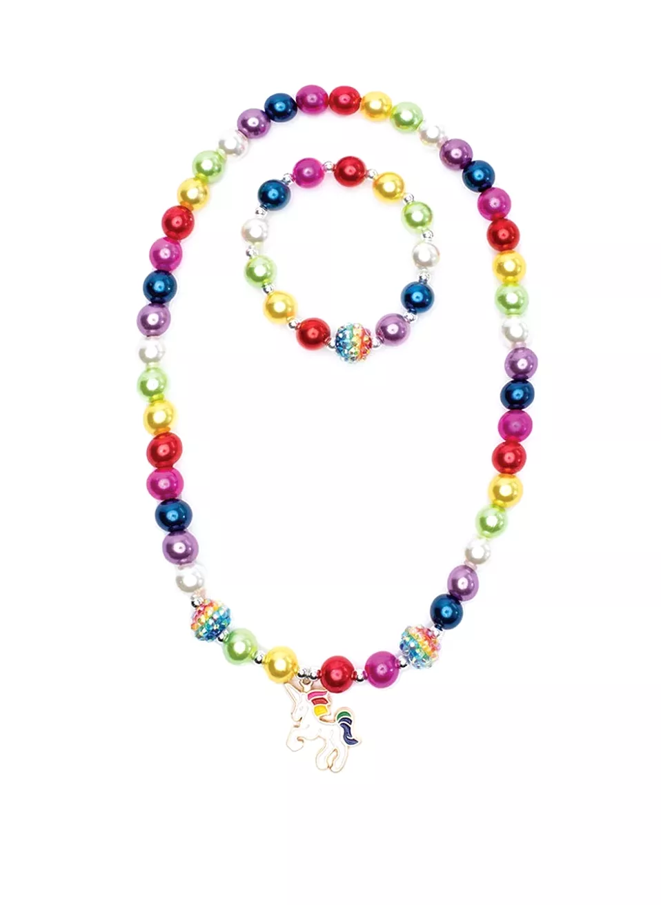 Great Pretenders - Gumball Rainbow Necklace & Bracelet Set