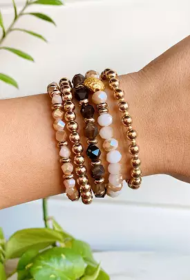 Gwen Beaded Bracelet Set in Gold