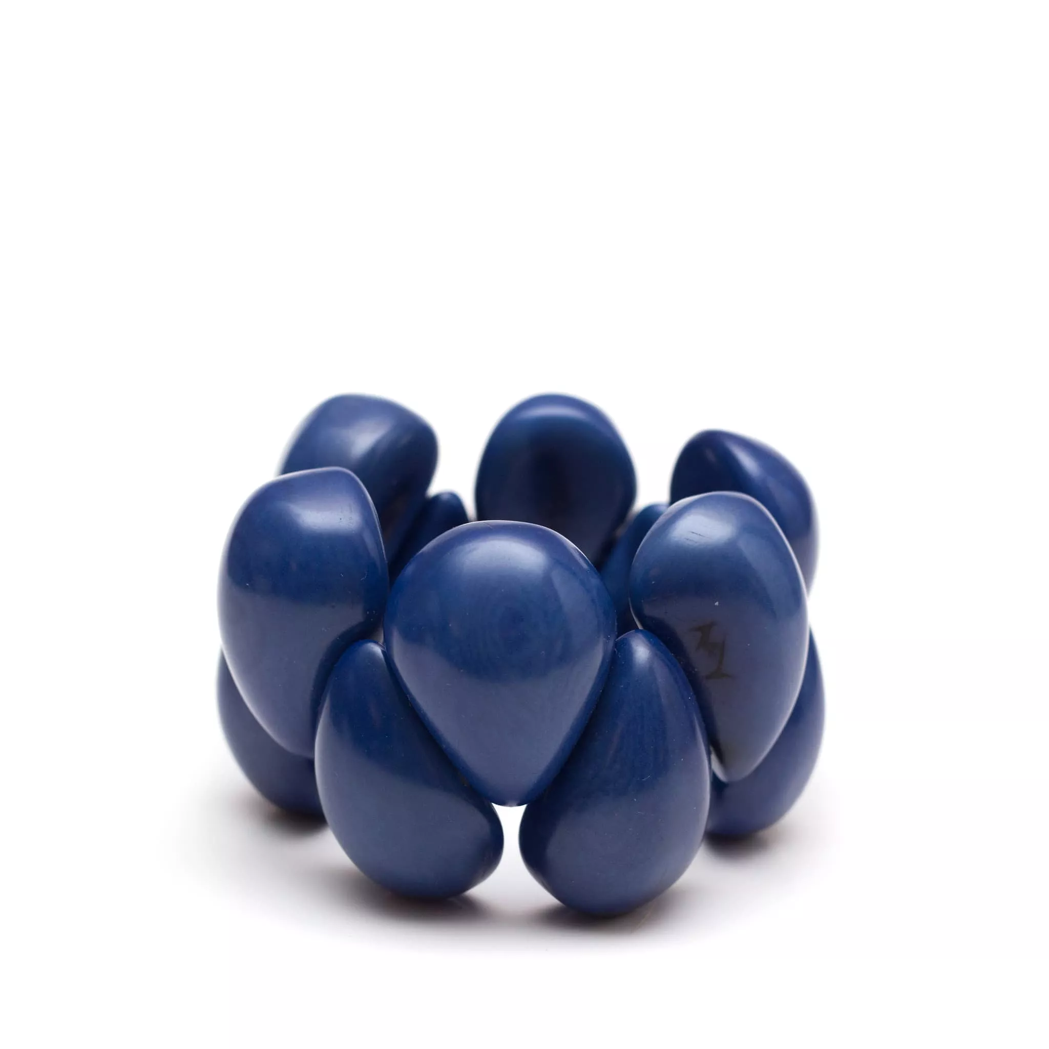 Handmade Tagua Bracelet in Dark Blue