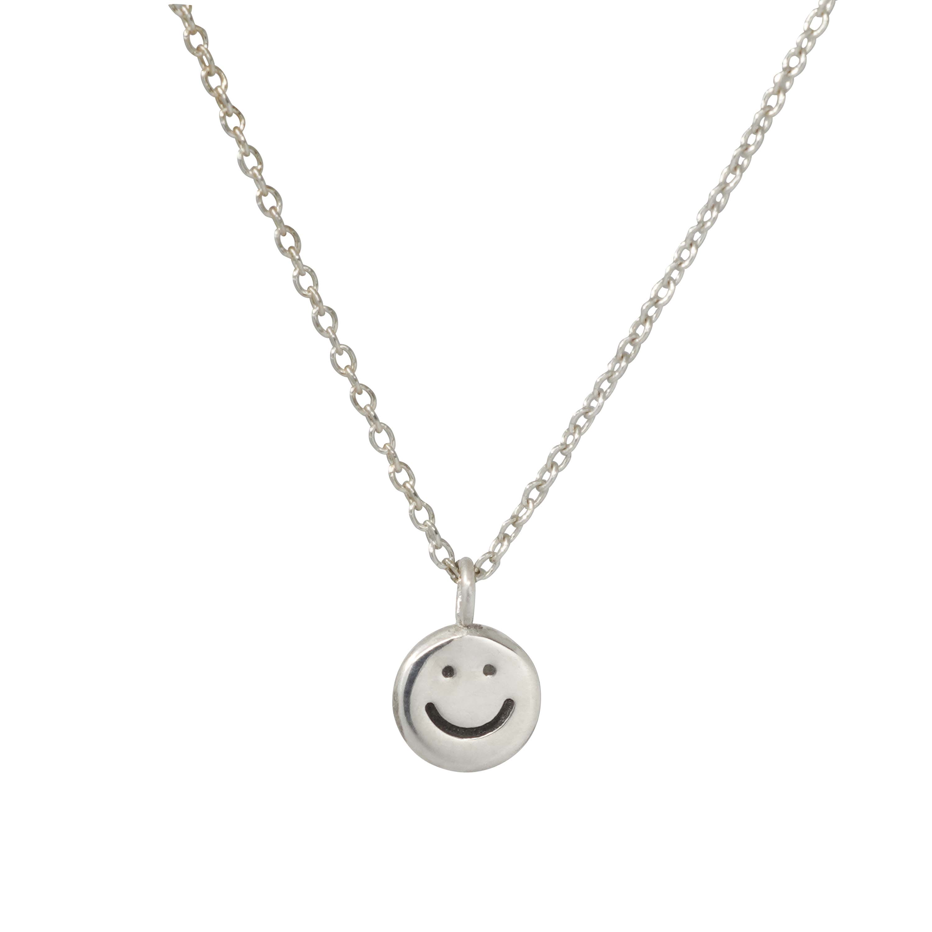 Happy Face Necklace - Sterling Silver