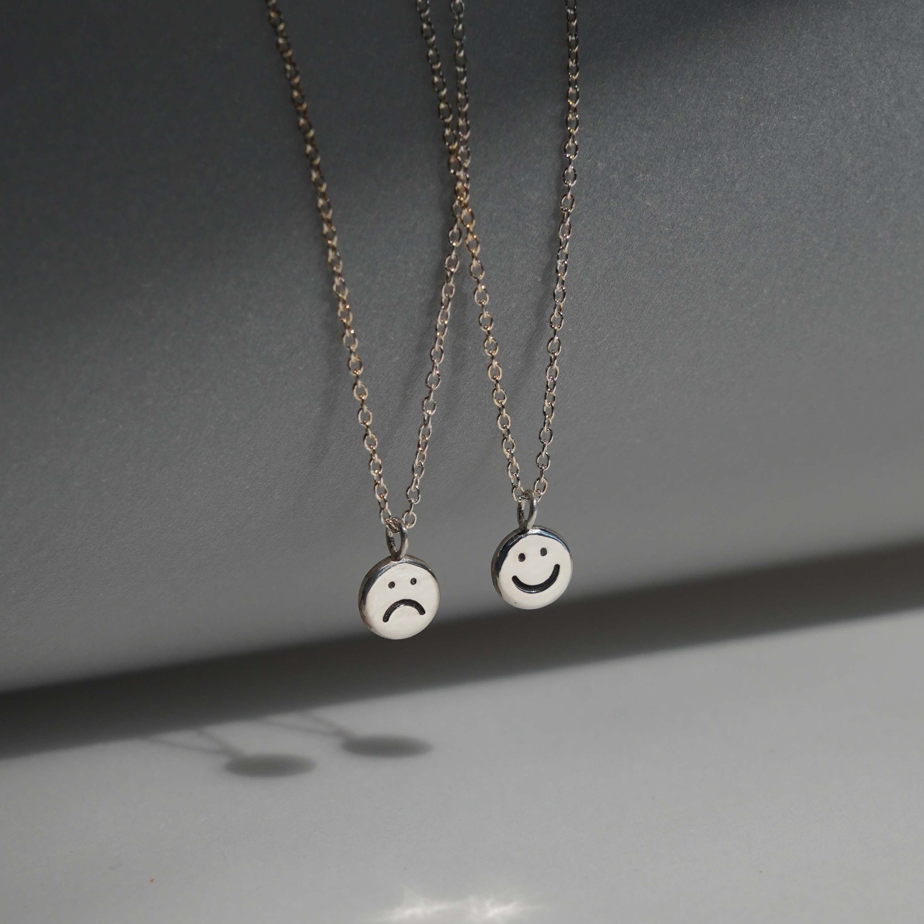 Happy Face Necklace - Sterling Silver