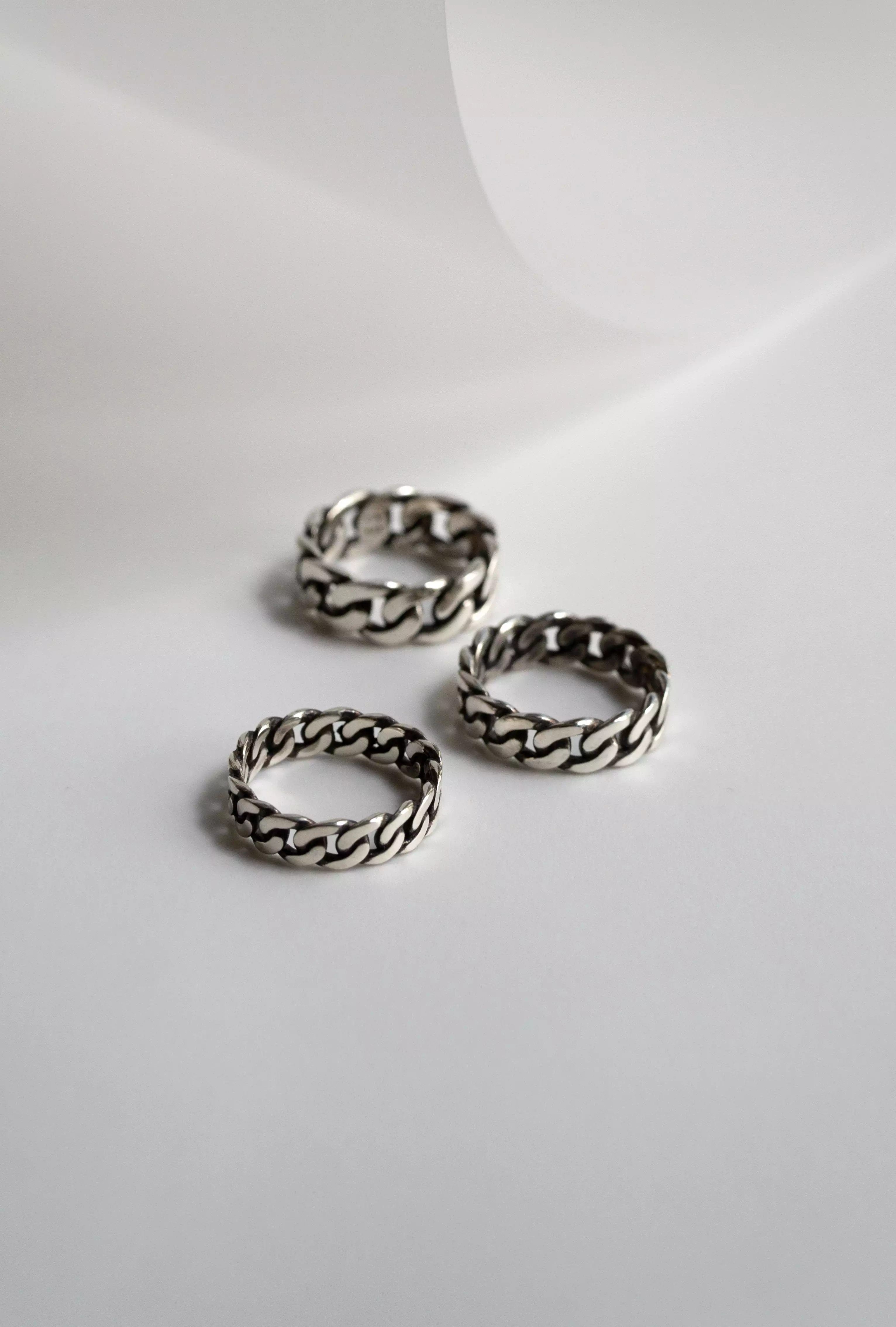 Havana - Cuban Chain Ring in Sterling Silver