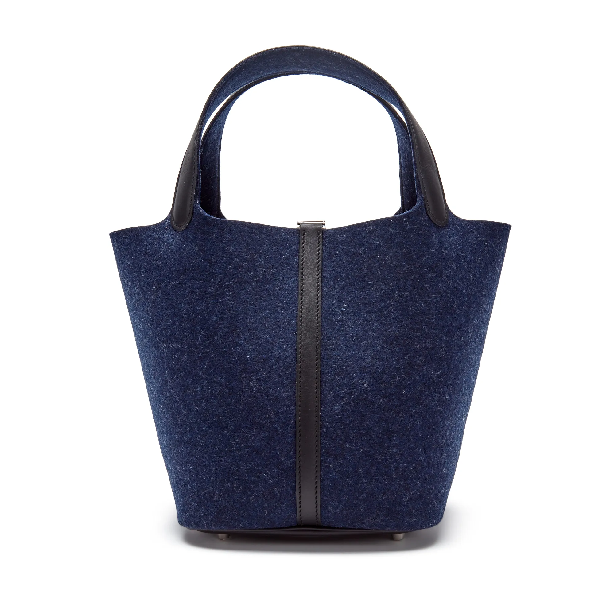 Hermès Blue Nuit Feutre Wool and Black Swift Picotin Lock 22 Palladium Hardware, 2021