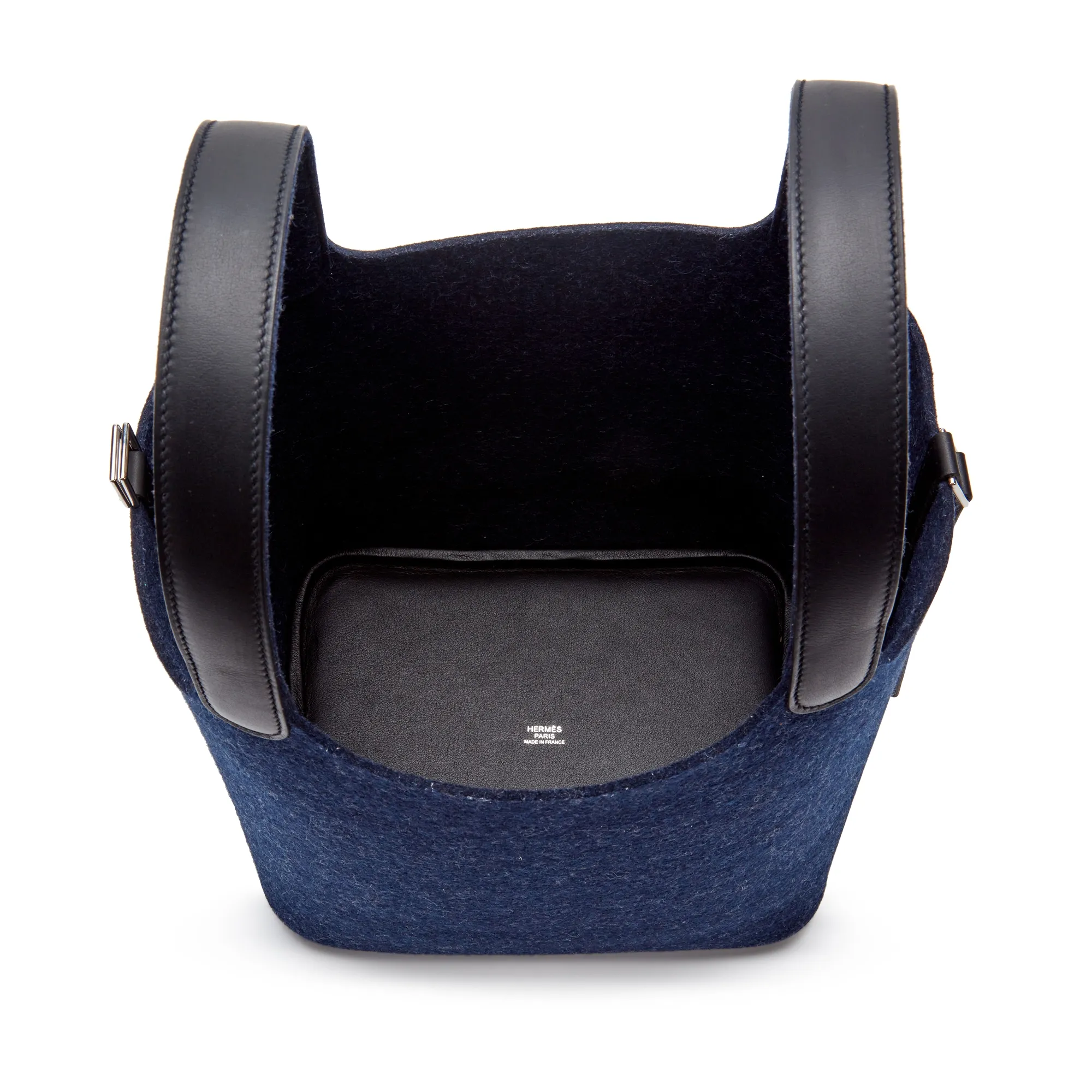 Hermès Blue Nuit Feutre Wool and Black Swift Picotin Lock 22 Palladium Hardware, 2021