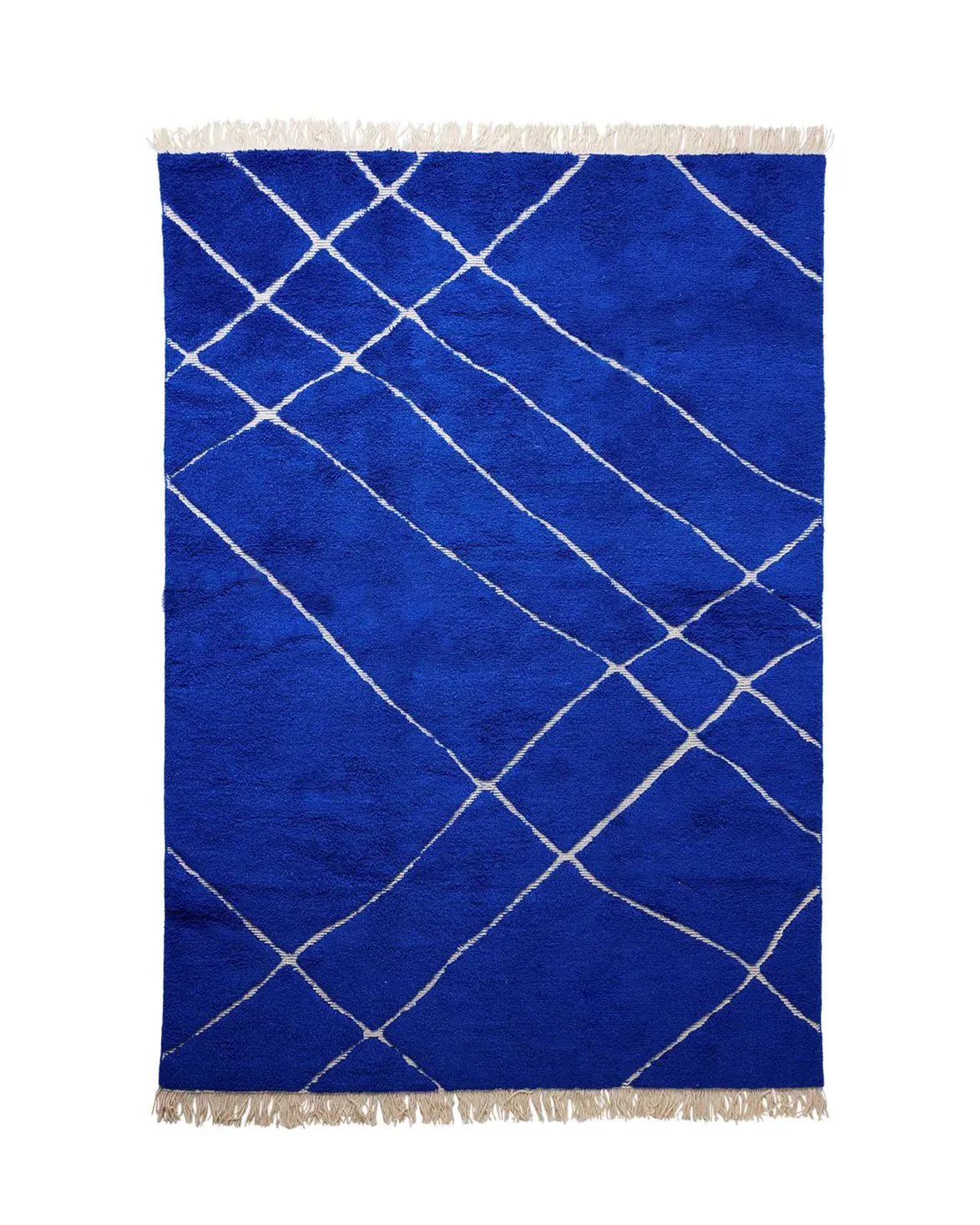 HK Living Hand Knotted Woolen Rug Cobalt