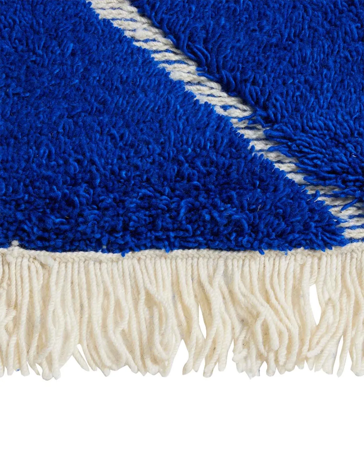 HK Living Hand Knotted Woolen Rug Cobalt