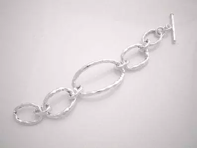 Iron Clay Silver Oval Link Bracelet