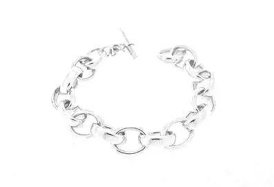 Iron Clay Silver Oval Link Bracelet