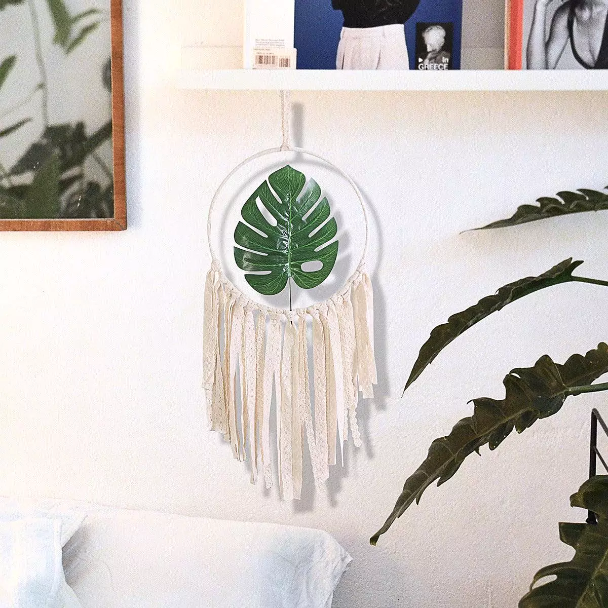 Iron Ring Leaves Dream Catcher Wall Hanging Wall Decoration