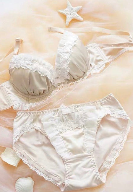 Japan satin style cover cup bra set (1bra+1 pantie)big size available