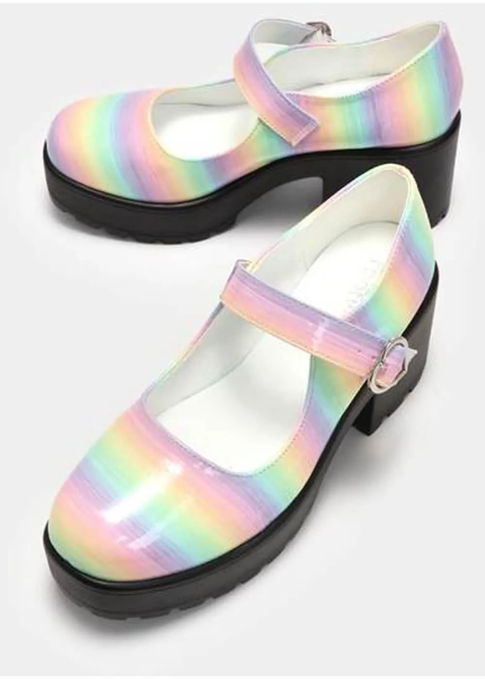 Koi Footwear Tira Candy Dreams Rainbow 60's Mary Janes Pumps Multi