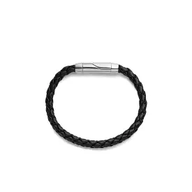 Leather Woven Bracelet, Black