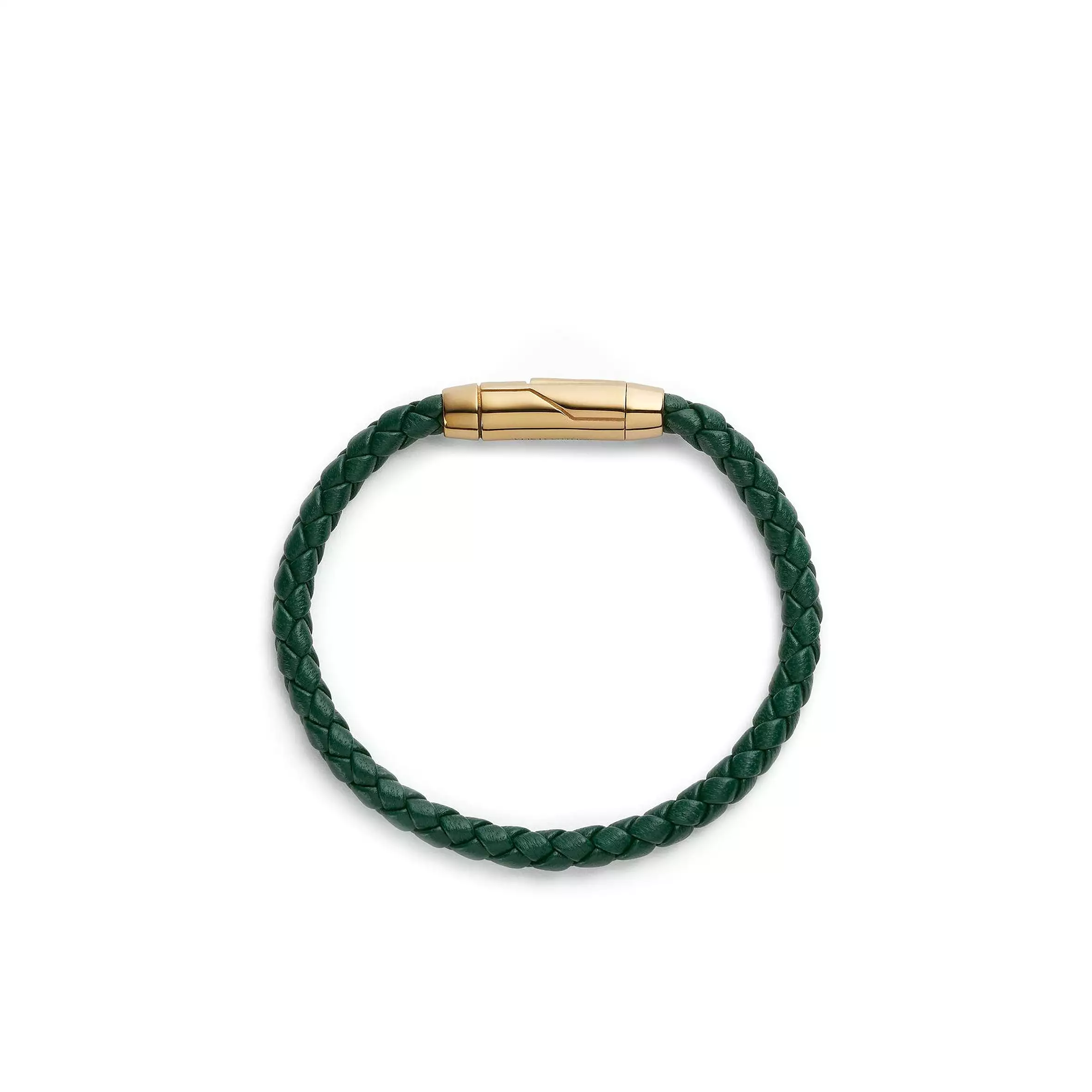 Leather Woven Bracelet, Emerald