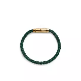 Leather Woven Bracelet, Emerald