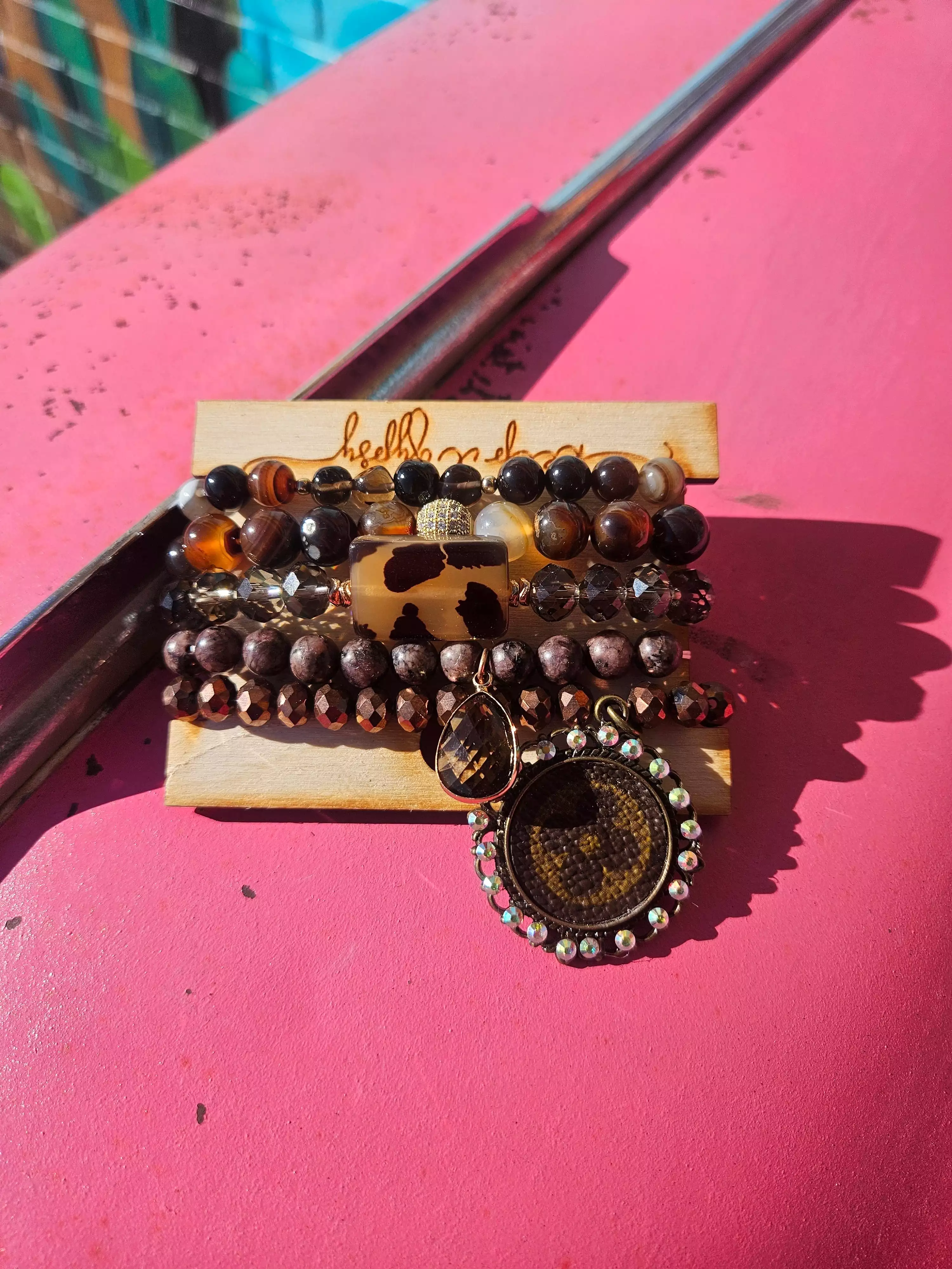 Leopard junkie Upcycled bracelet set