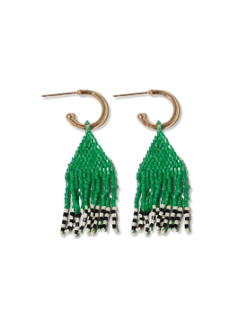 Leta Fringe Earrings - Kelly Green