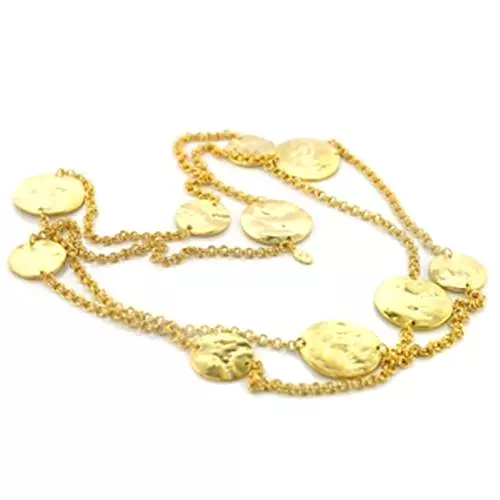 LO367 - Gold Brass Necklace with No Stone