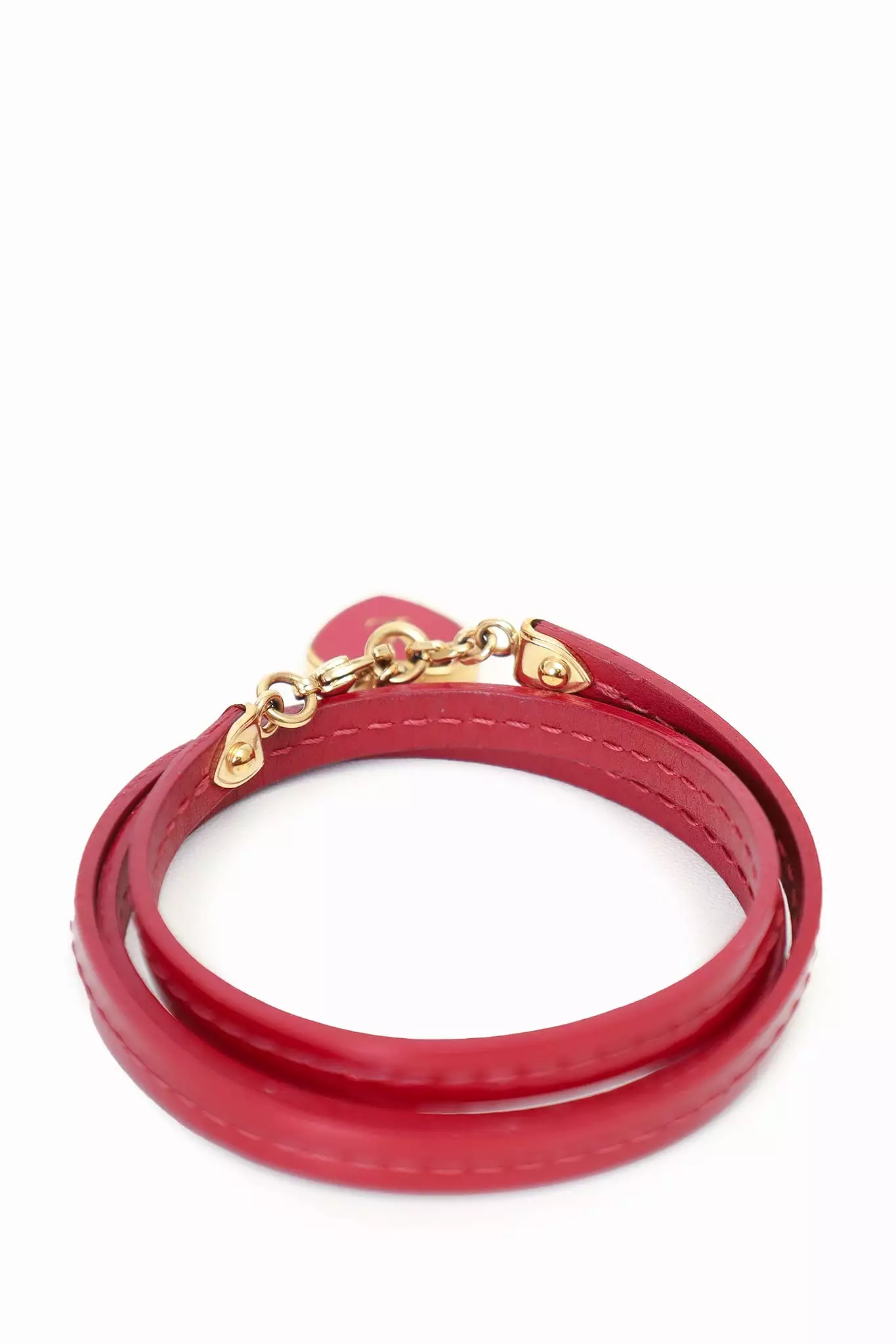 Louis Vuitton Red Patent Heart Charm Bracelet