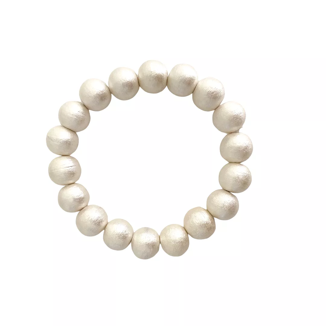 M. Donohue Olivia Cotton Pearl Stretch Bracelet