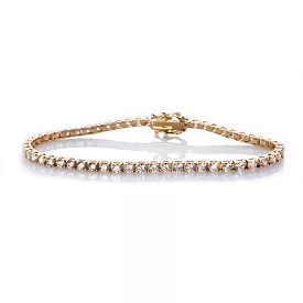 Medium 14K Gold and Diamond Tennis Bracelet 3 ct 4-Prong Setting