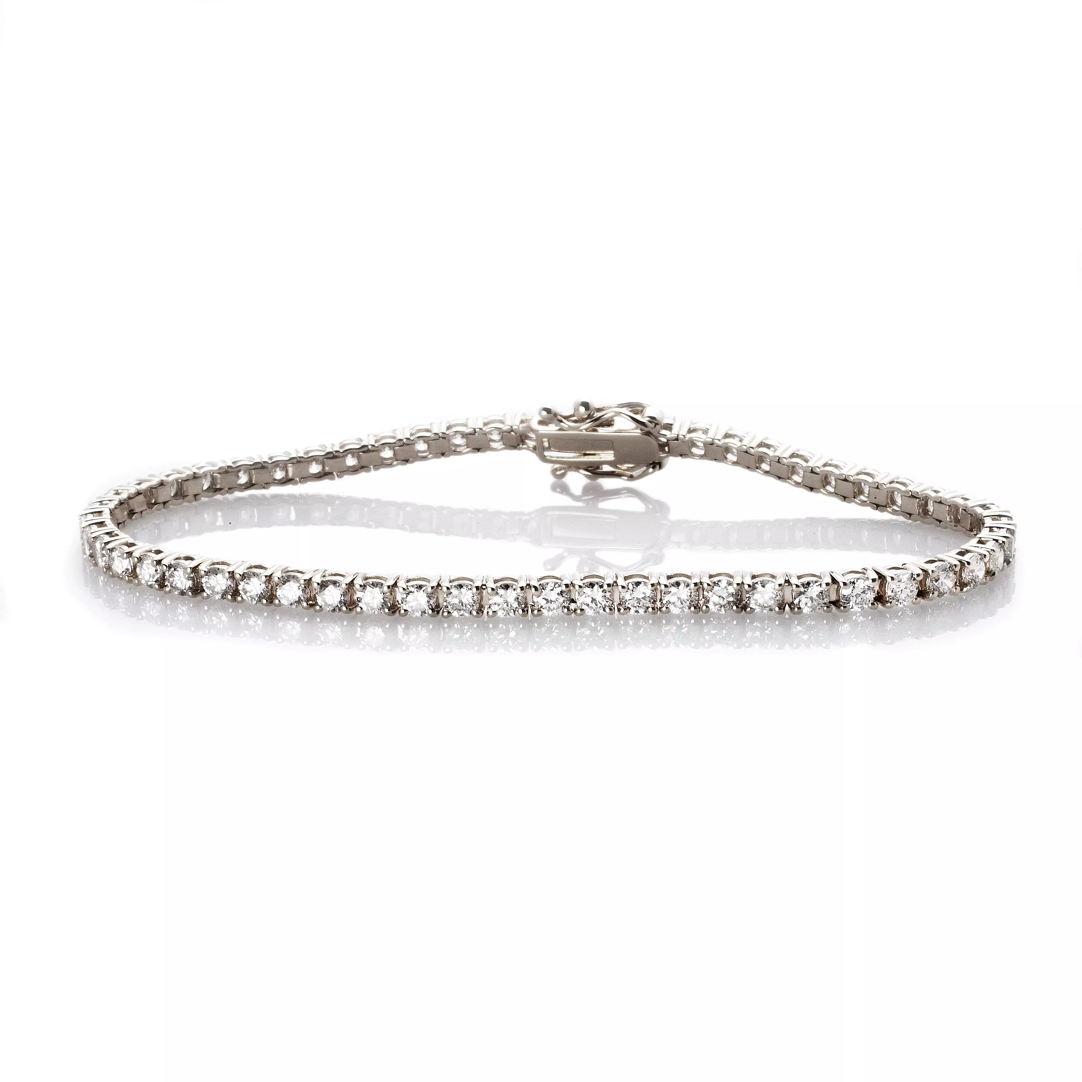 Medium 14K Gold and Diamond Tennis Bracelet 3 ct 4-Prong Setting