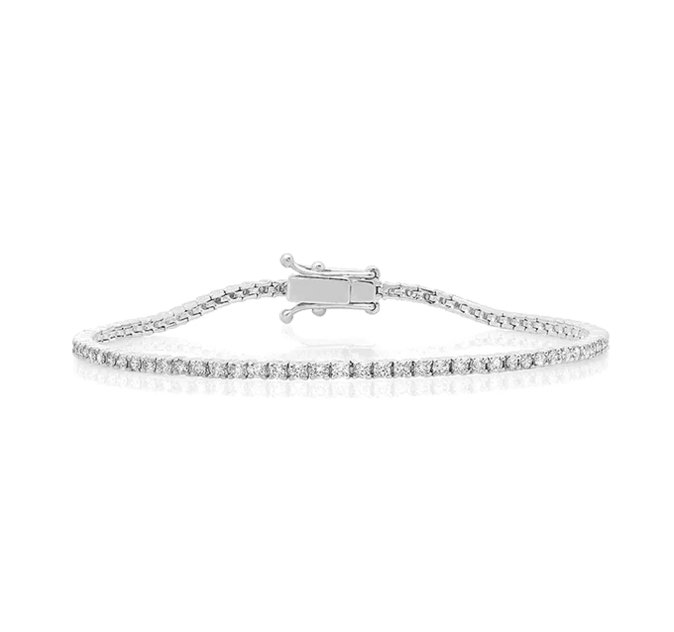 Mini 14K Gold and Diamond Tennis Bracelet  1-1.3 ct 4-Prong Setting