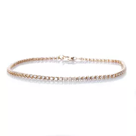 Mini 14K Gold and Diamond Tennis Bracelet Invisible Setting