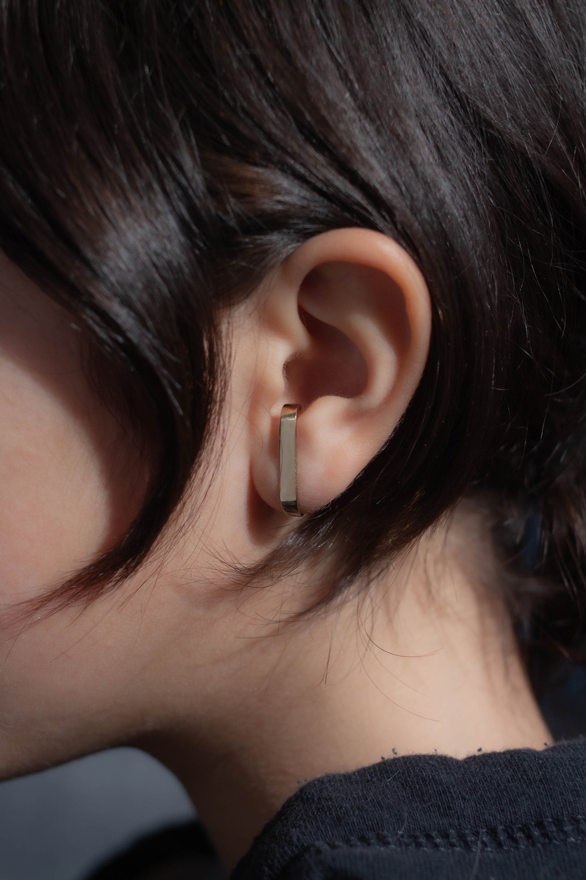 Minimalist Ear Cuff Wide  - Sterling Silver