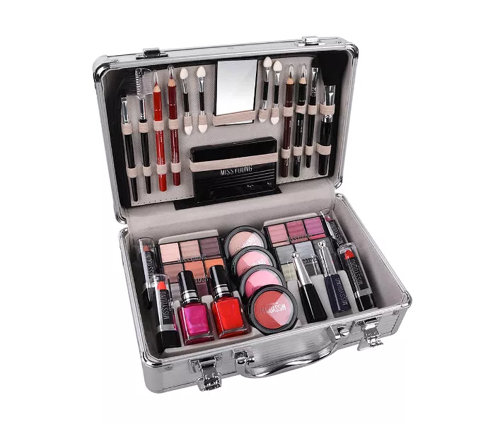 Miss Young MC1157 Make-Up Kit Suitcase with Cosmetics, Brushes, Eyeshadow & Mirror