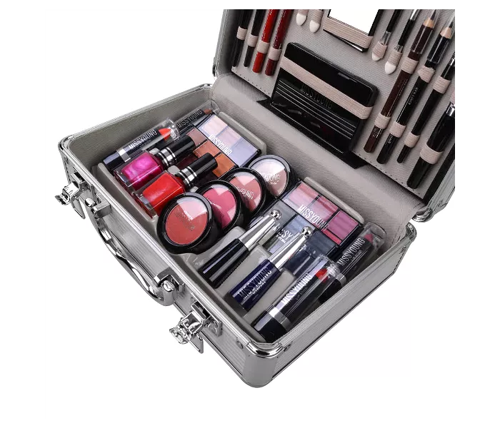 Miss Young MC1157 Make-Up Kit Suitcase with Cosmetics, Brushes, Eyeshadow & Mirror